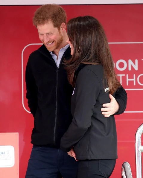 Prince William, Duke of Cambridge, Catherine, Duchess of Cambridge and Prince Harry started the 37th Virgin Money London Marathon in Blackheath, London
