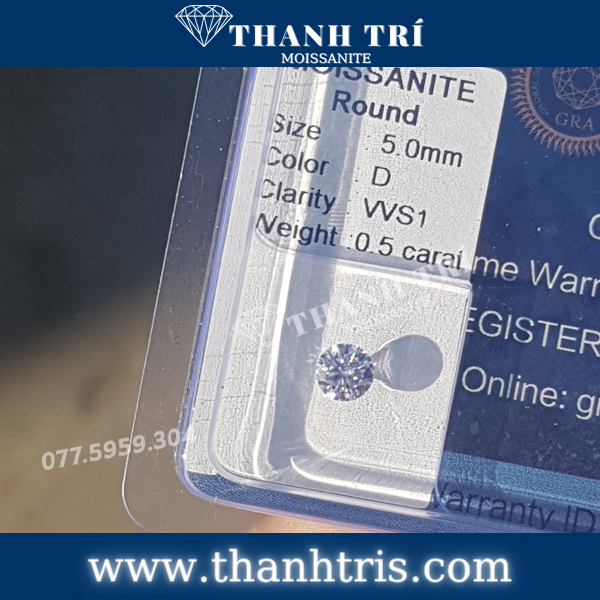 Kim cương Moissanite Round 5ly