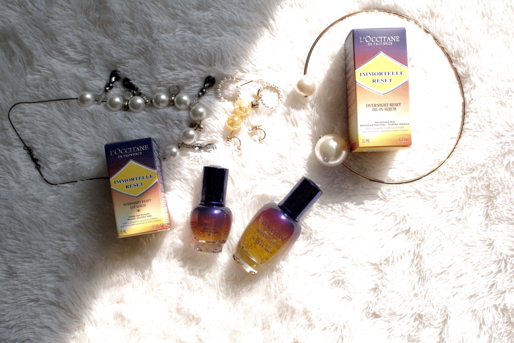 REVIEW L'OCCITANE IMMORTELLE RESET, Overnight Reset OilInSerum & Overnight Reset Eye Serum