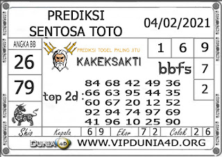 Prediksi Togel SENTOSA TOTO DUNIA4D 04 FEBRUARI 2021 Prediksi Togel SENTOSA TOTO DUNIA4D 04 FEBRUARI 2021