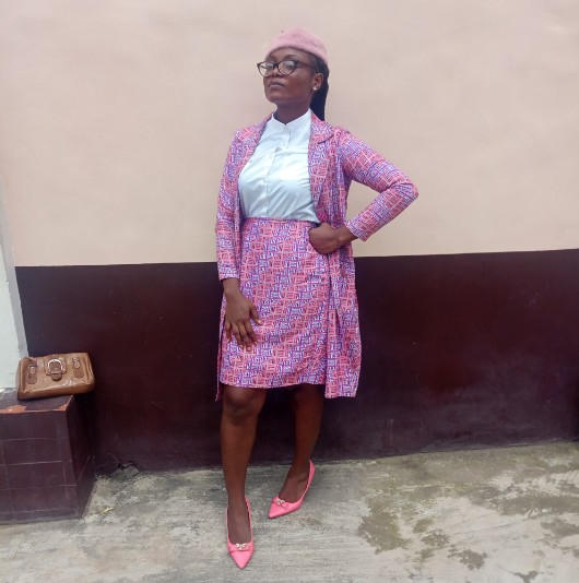 ankara kimono jacket with skirt