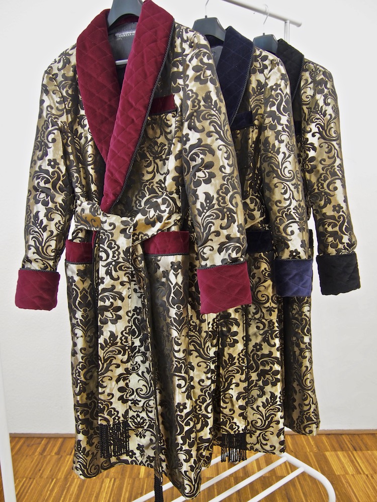Jacquard Silk Men's Luxury Smoking Jacket Robe and Dressing Gown