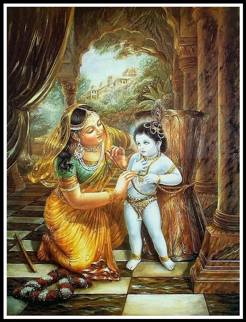 lord krishna with yashoda images