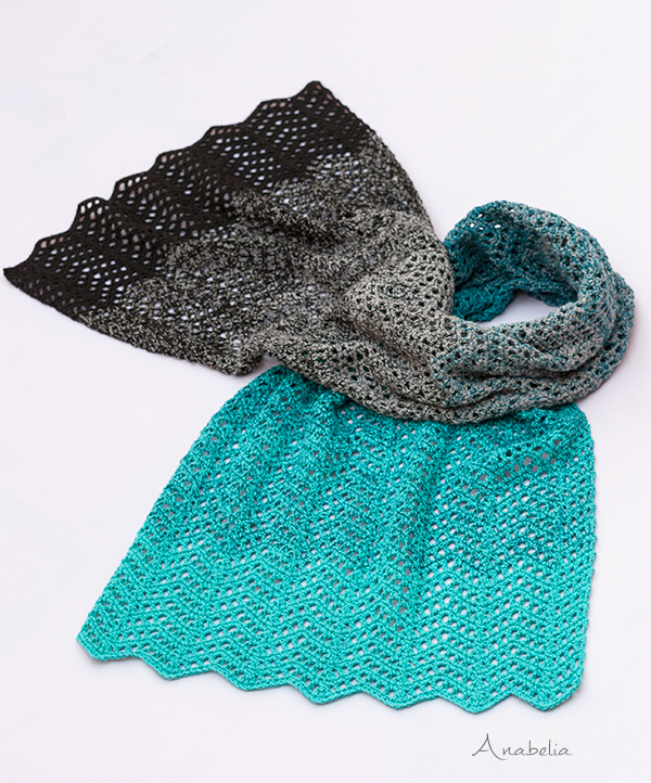 Light Chevron stitch scarf, free pattern by Anabelia Craft Design