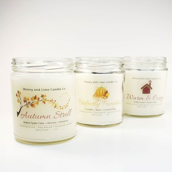 Fall Candle Collection from Honey & Lime Candle Co.