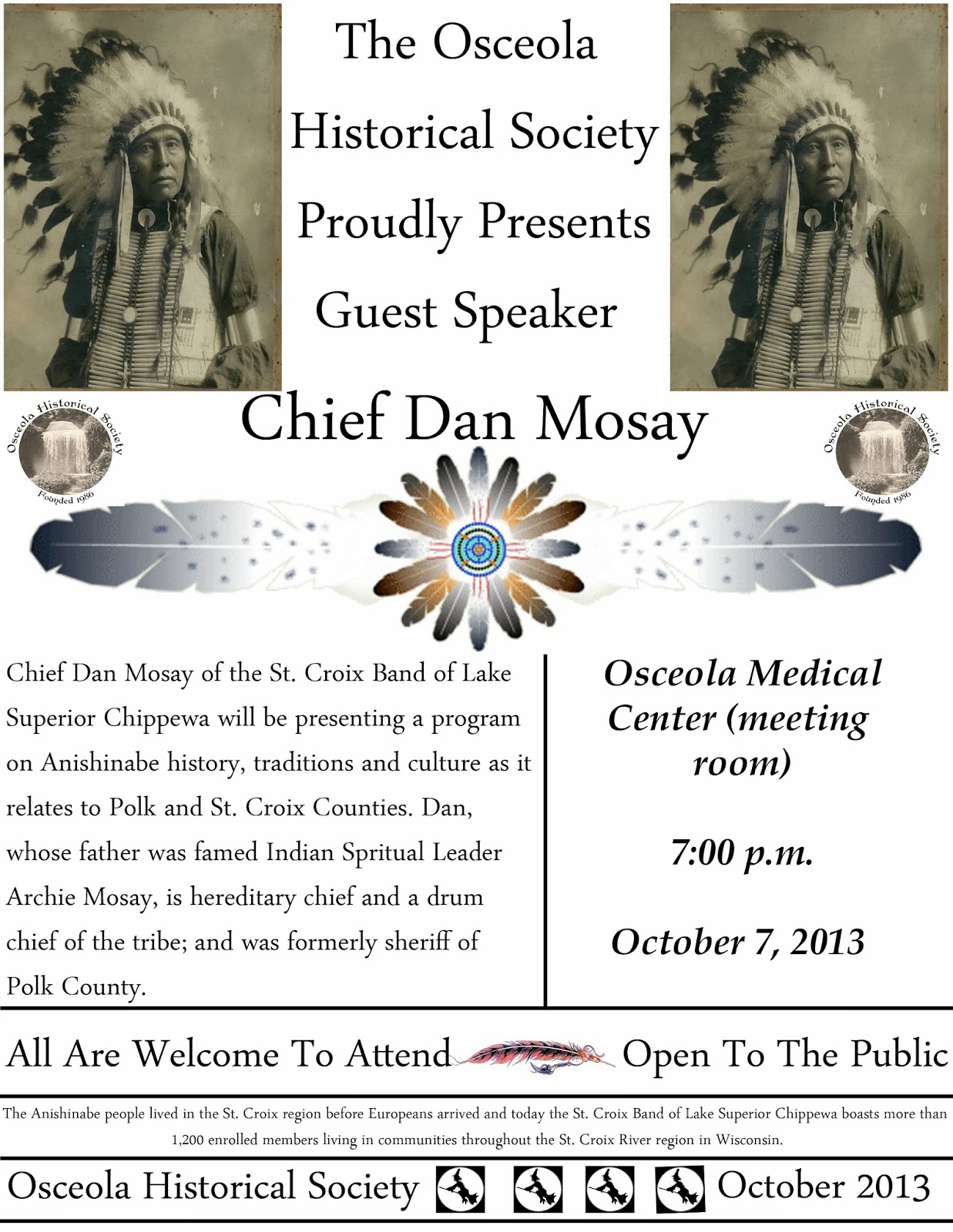 Osceola (Wisconsin) Historical Society Osceola Historical Society Newsletter October 2013
