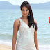 Glamorous Kannada Girl Sanjana White Mini Top Photos In Beach