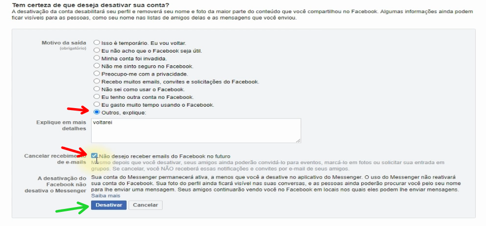 COMO DESATIVAR FACEBOOK visual data 2