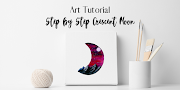 Step by Step Crescent Moon – using waterbrush pens