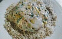 Corn spinach patty dusting with bread crumbs for corn spinach burger recipe