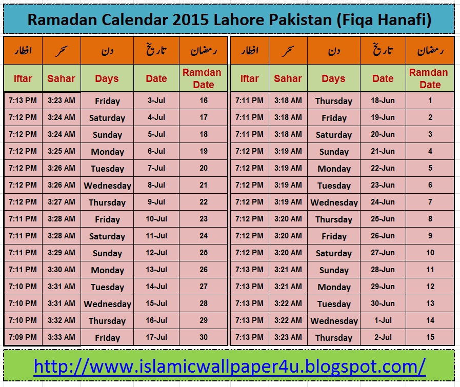ramadan timing hanafi