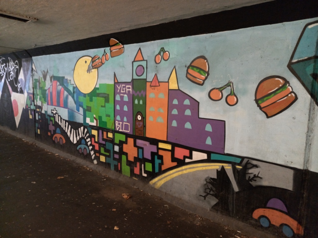 The Ham and Egger Files PacMan street art by Gorse Hill Studios in Stretford