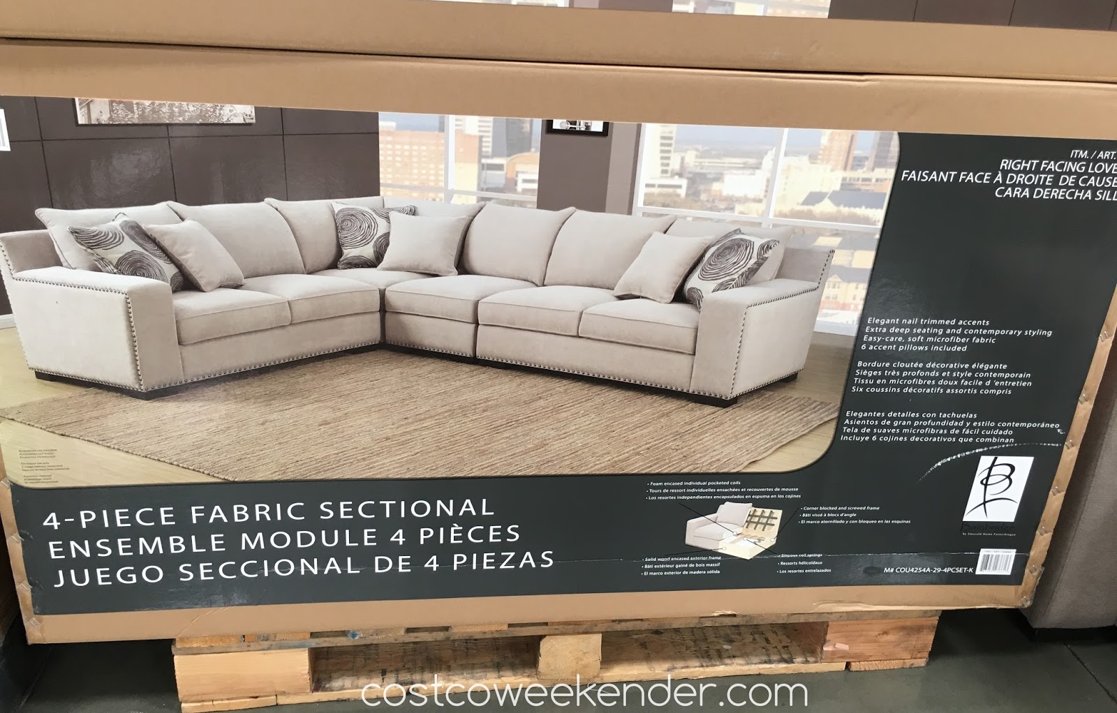 Bainbridge 4piece Fabric Sectional Costco Weekender