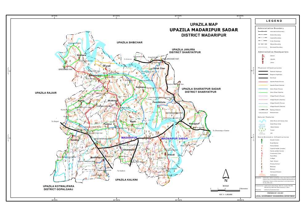 Madaripur Sadar Upazila Map Madaripur District Bangladesh