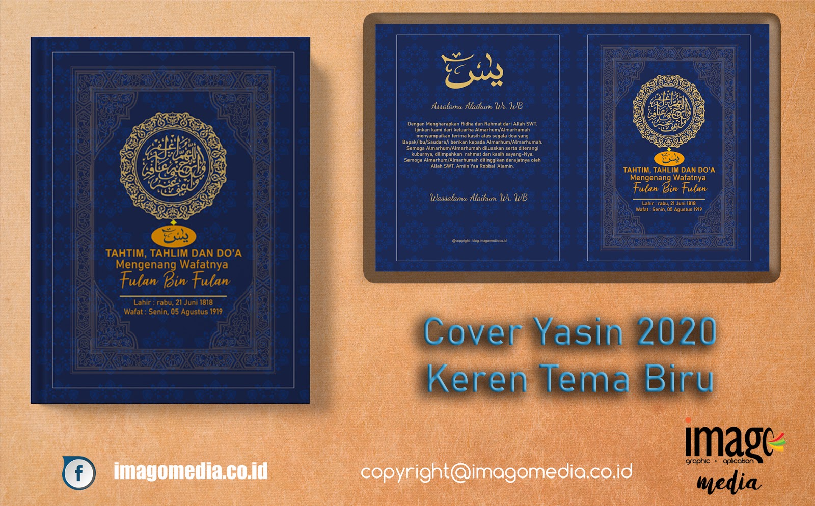 Download Cover Yasin 2020 Keren Tema Biru Gratis Imago