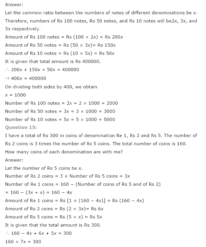 NCERT Solutions for Class 8 Maths Chapter 2 Linear Equations in One Variable NCERT Solutions for Class 8 Maths Chapter 2 Linear Equations in One Variable