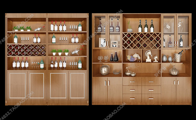 57 Liquor cabinet - Tủ Rượu - THƯ VIỆN 3DS MAX - SKETCHUP