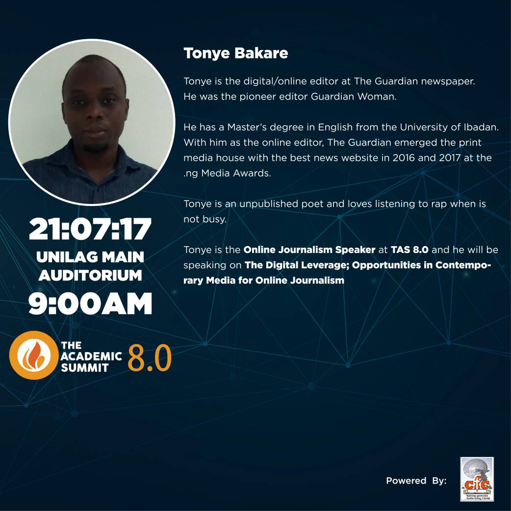 Tonye Bakare Will Be Coming To The Academic Summit 8.0! Tonye Bakare Will Be Coming To The Academic Summit 8.0
