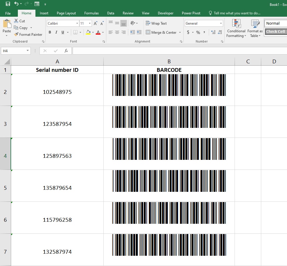 How to create a barcode using Excel