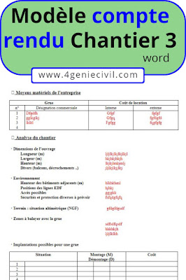 CR réunion de chantier en format word doc