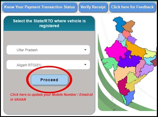 how to update mobile number in vehicle rc