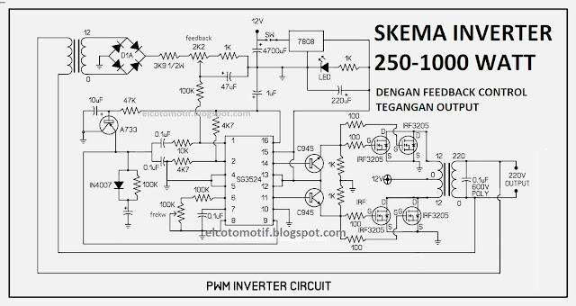 Elektronika Dan Otomotif Skema  inverter sg3524