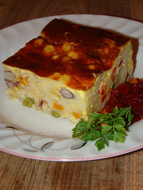 Budinca de cus-cus cu amestec de legume