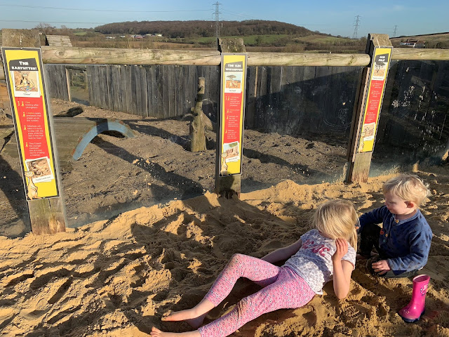 The sandpit next to the meerkats at Lee Valley Park Farms 