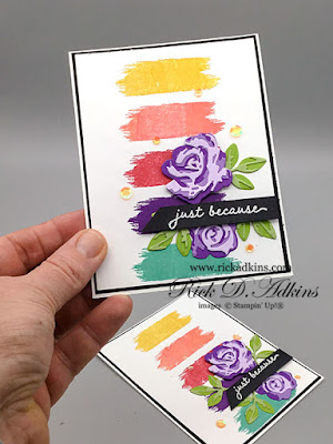 Just Because Card using the Brushed Blooms Bundle from the January-June Mini Catalog.  Click here to learn more and download the free tutorial