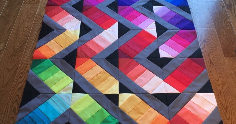 UpStairsHobbyRoom: One Block Wonders Rainbow Stacks Quilt Check In
