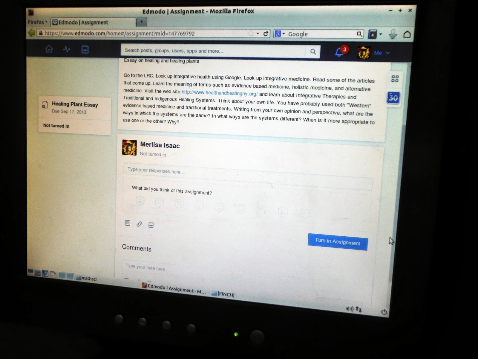 Edmodo assignment submission picture