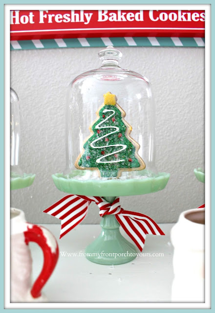 Breakfast -Nook -Christmas- Decor-Jadeite- Cupcake-Stands-Pioneer Woman-Faux-Gingerbread-Cookies-From My Front Porch To Yours