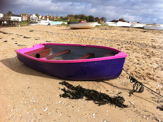 Painted boat on Mersea, Essex