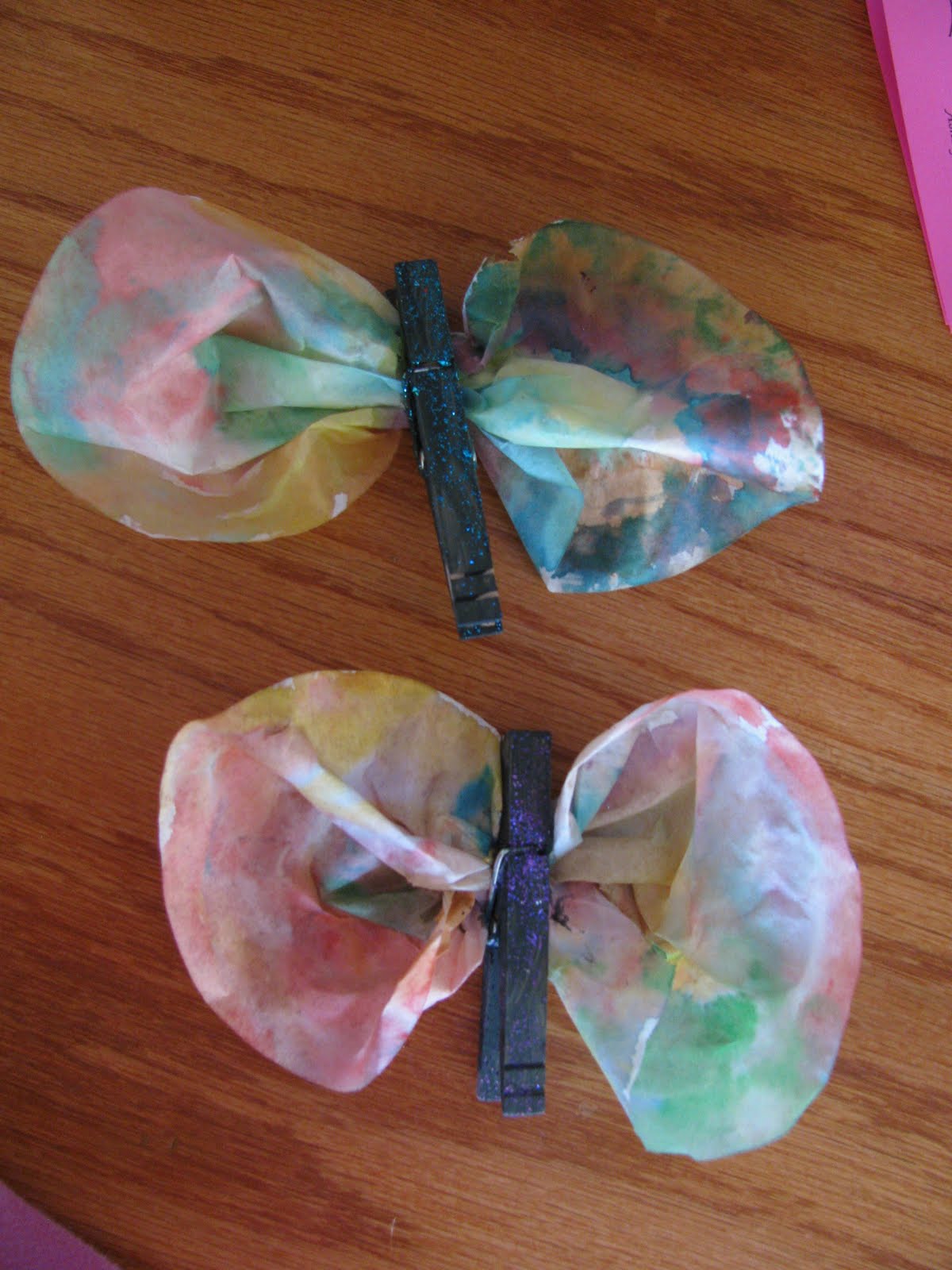 See what we did today ClothespinCoffee Filter Butterflies