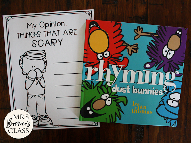Rhyming Dust Bunnies book study activities unit with Common Core aligned literacy companion activities and a craftivity for Kindergarten & First Grade