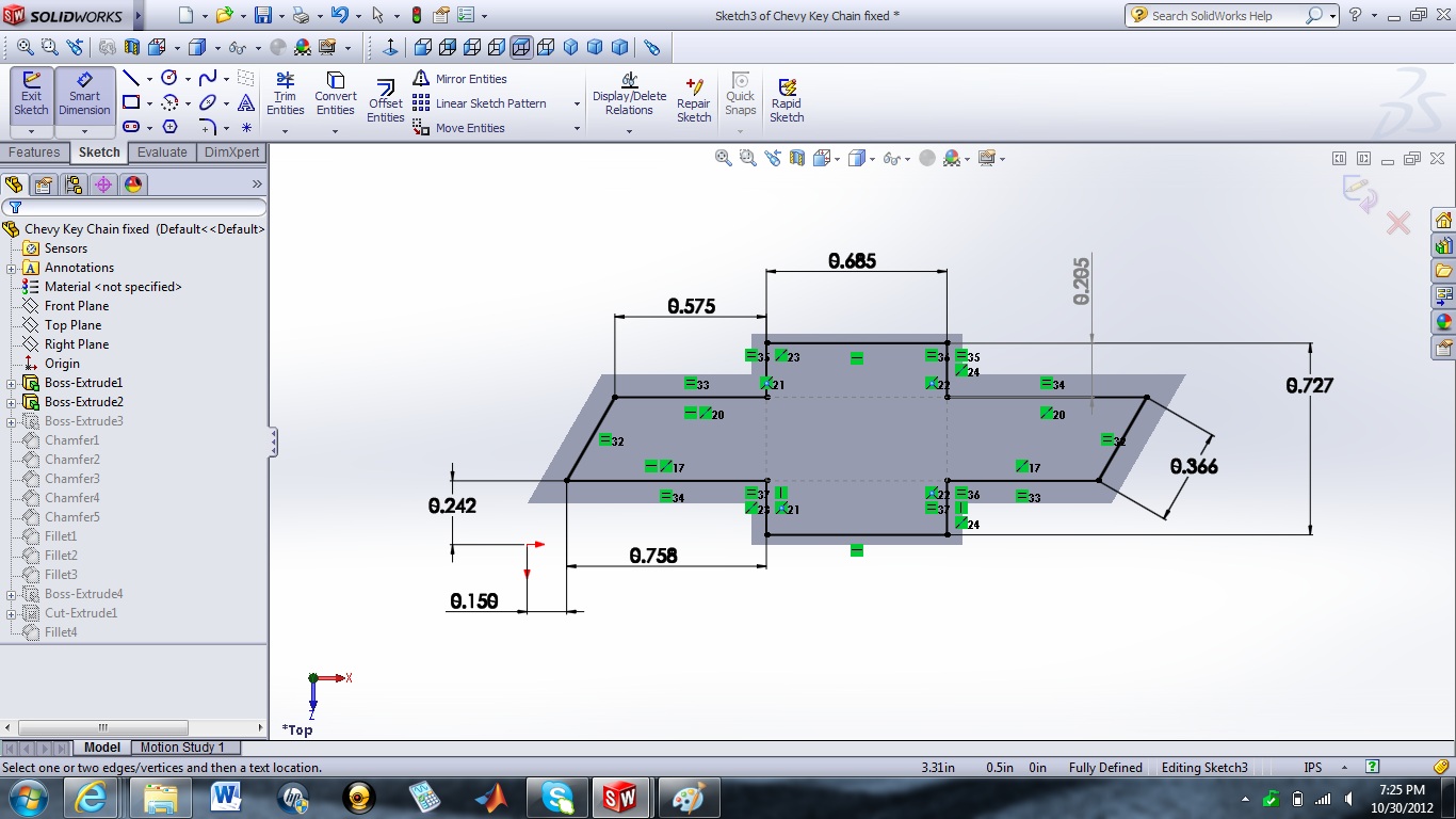 Chris Jerue's Professional Portfolio: SolidWorks Key Chain Design Project