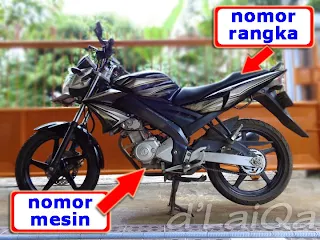 letak nomor rangka dan nomor mesin