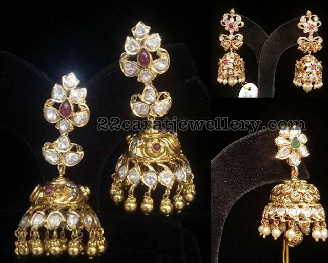 Moissanite Stones Nakshi Jhumkas by Premraj Moissanite Stones Nakshi Jhumkas by Premraj