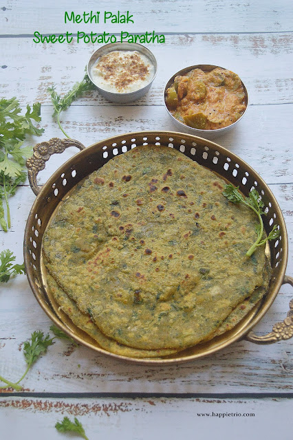 Palak Methi Sweet Potato Paratha | Healthy Paratha