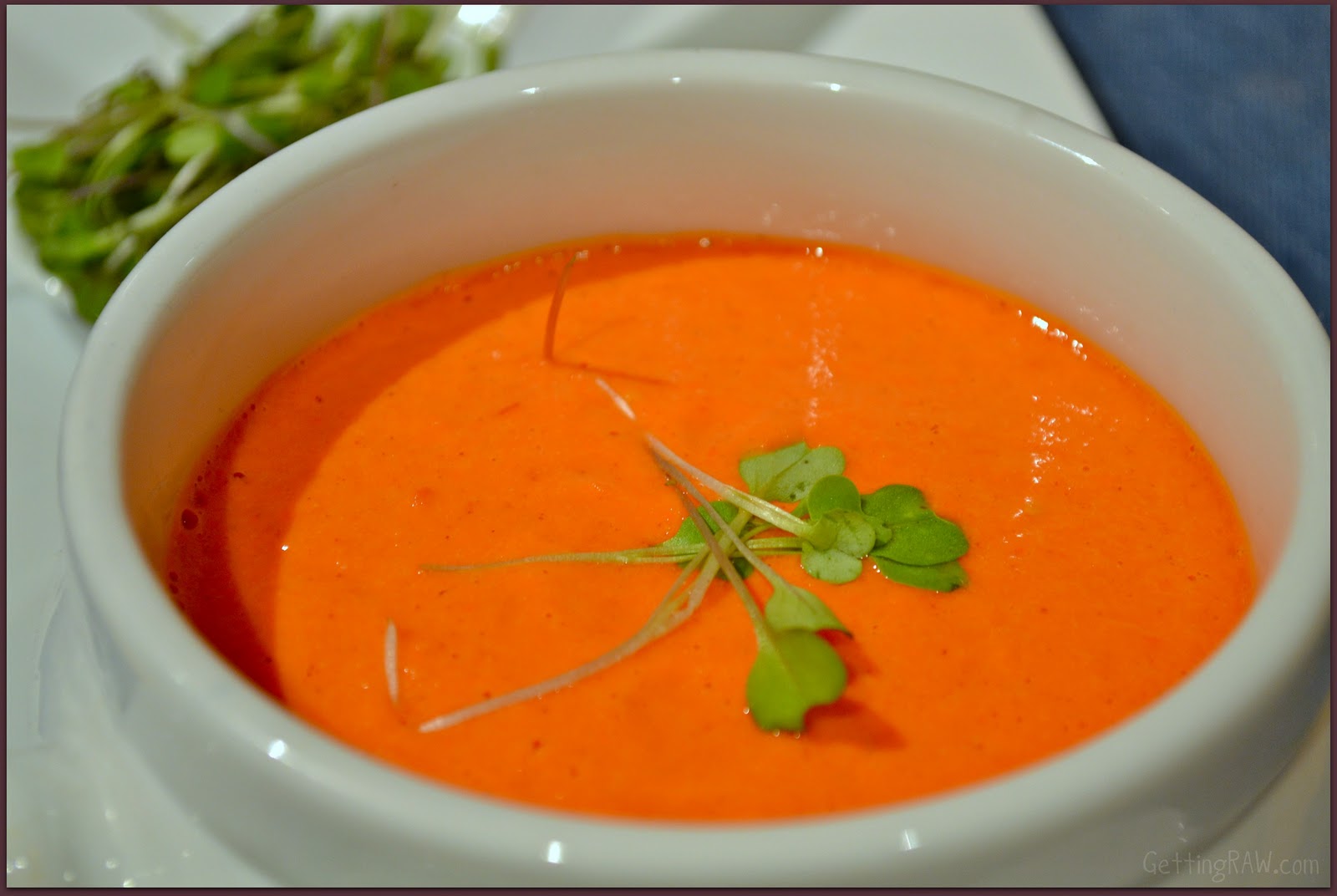 Getting Raw Red Pepper Bisque Soup and Spicy Cheez itzs!