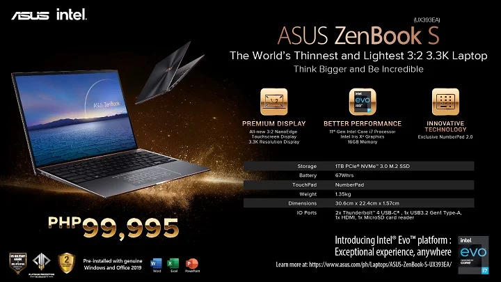 ASUS ZenBook S with 11th Gen Intel