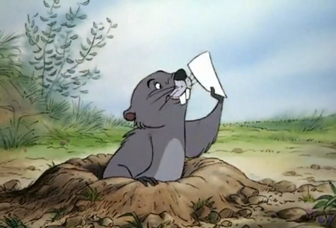 Gopher reading Many Adventures of WInnie the Pooh 1977 animatedfilmreviews.filminspector.com