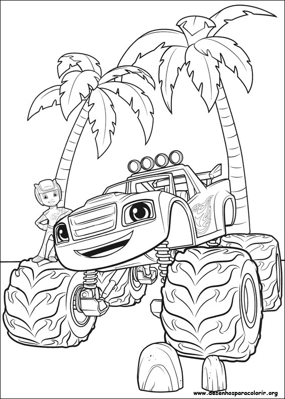 Blaze e as Monster Machines para colorir Espaço Renda