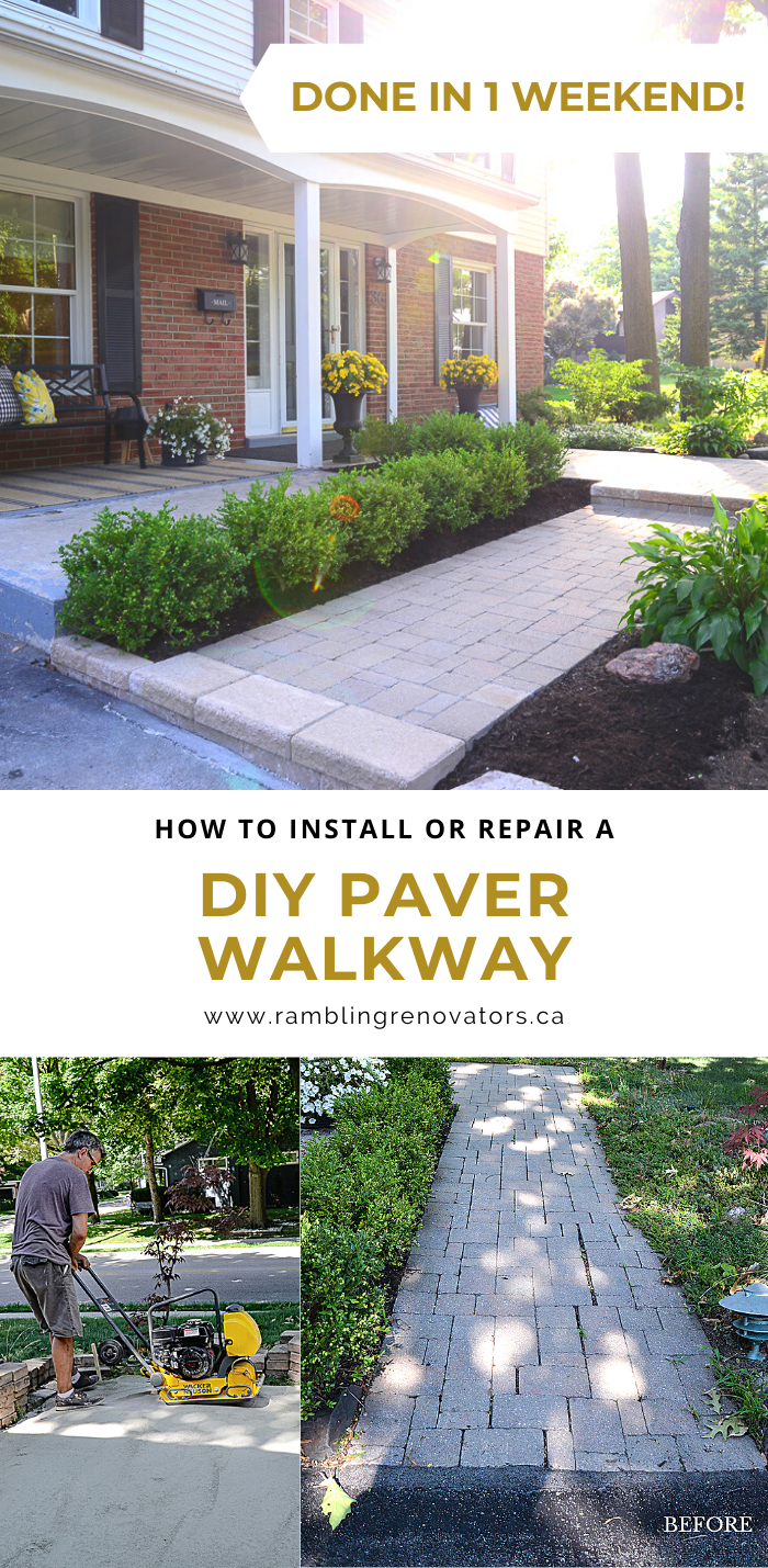 diy paver walkway, paver walkway installation, how to repair walkway