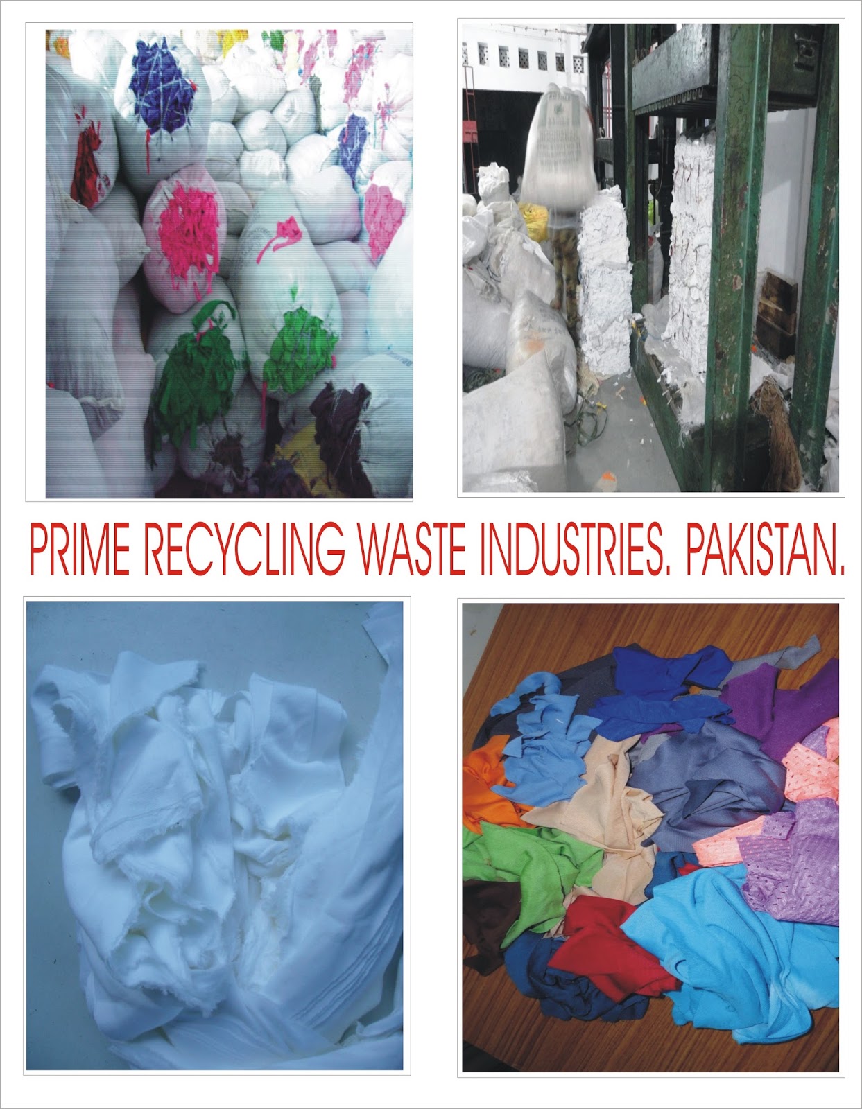 Prime Recycling Waste Industries.Pakistan COTTON WASTE SUPPLIER IN