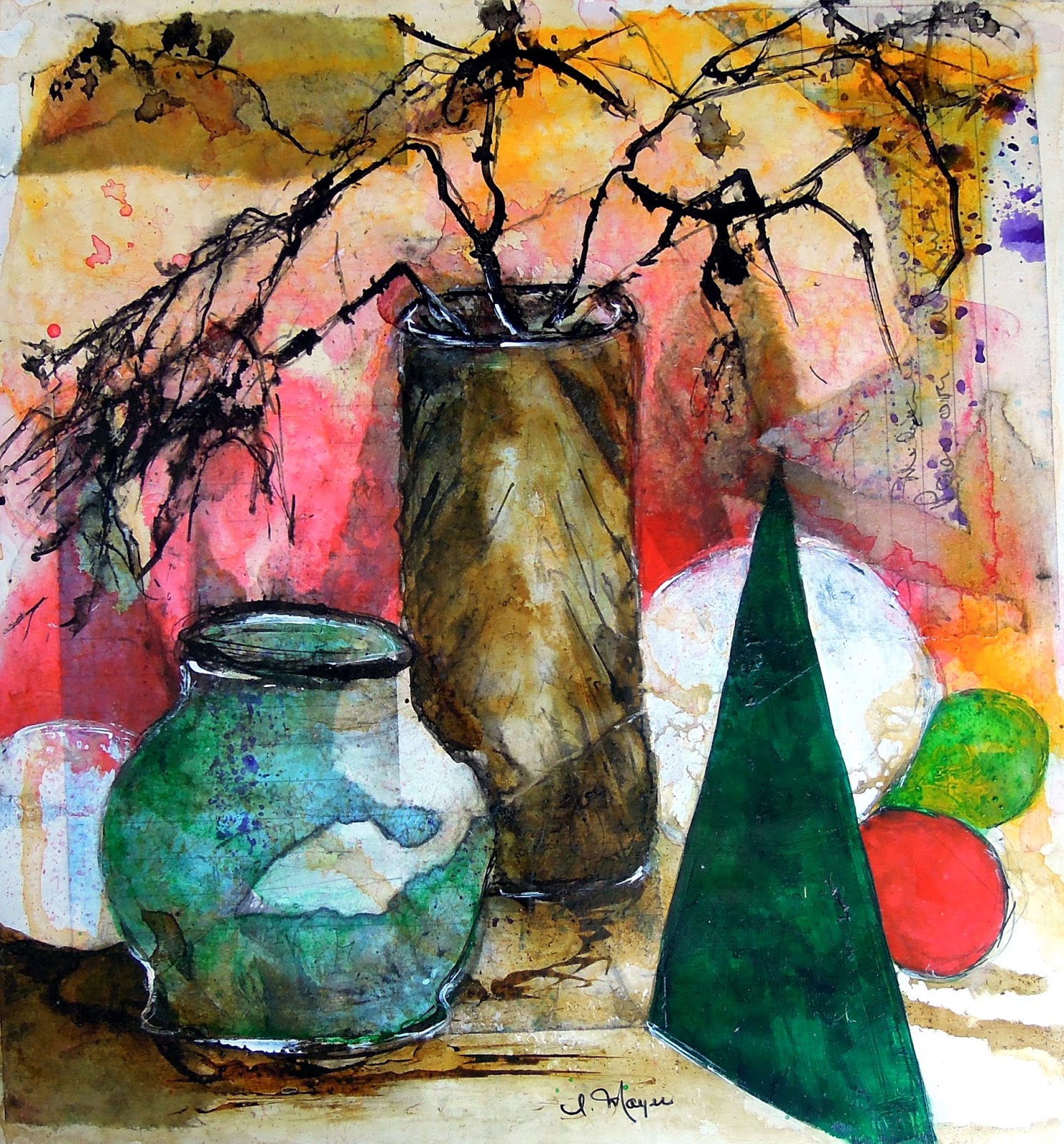 Rochelle Mayer, artiste en arts visuels Dessins en techniques mixtes sur Terraskin