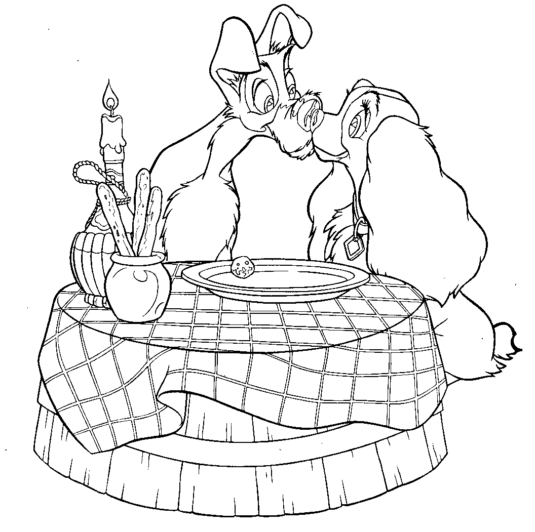 lady and tramp coloring pages - photo #33