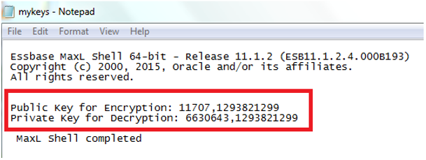 Password encryption in MAXL script