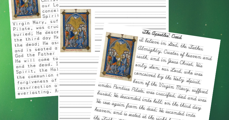 Training Happy Hearts: Get FREE Printable Apostles&rsquo; Creed Copywork