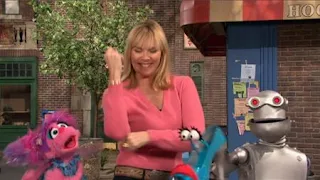 celebrity, Kim Cattrall, Abby Cadabby, the Word on the Street Fabulous, Sesame Street Episode 4416 Baby Bear's New Sitter season 44